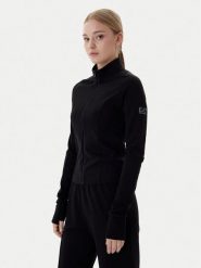EA7 Emporio Armani Bluza 7W001150 AF12501 UC001 Czarny Slim Fit. Czarne bluzy damskie EA7 Emporio Armani, xs, bez wzorów, z syntetyku, bez kaptura. Za 489.99 zł.