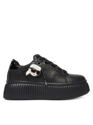 KARL LAGERFELD Sneakersy KL42376T Czarny. Czarne obuwie sportowe damskie KARL LAGERFELD, ze skóry, bez zapięcia. Za 639.99 zł.