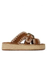 Mou Espadryle Jute sandal MU.SW641003A Brązowy. Brązowe espadryle damskie Mou, bez wzorów, ze skóry, bez obcasa. Za 619.99 zł.