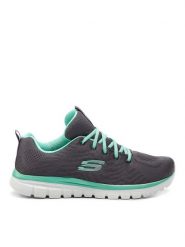 Skechers Sneakersy Get Connected 12615/CCGR Szary. Szare obuwie sportowe damskie Skechers, z materiału, bez zapięcia. Za 199.99 zł.