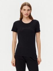 Guess T-Shirt O5GI02 KBBU1 Czarny Regular Fit. Czarne t-shirty damskie Guess, s, z aplikacjami, z bawełny, bez kołnierzyka. Za 79.99 zł.