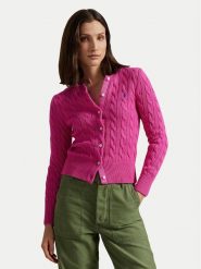 Polo Ralph Lauren Kardigan 211891643019 Różowy Slim Fit. Czerwone kardigany damskie Polo Ralph Lauren, xl, bez wzorów, z bawełny. W wyprzedaży za 699.99 zł.