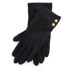 Rękawiczki LAUREN RALPH LAUREN. Czarne rękawiczki damskie Lauren Ralph Lauren, bez wzorów, z dzianiny. Za 379.99 zł.