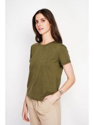 Le Jardin du Lin Koszulka w kolorze khaki rozmiar: 38. Brązowe bluzki damskie Le jardin du lin, bez wzorów, bez kołnierzyka, bez ramiączek. Za 65.99 zł.