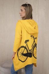 Bluza z nadrukiem roweru musztardowa. Bluzy damskie KESI, l, bez wzorów, z bawełny, z kapturem. Za 218.51 zł.