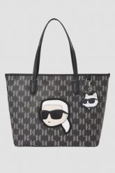 KARL LAGERFELD Czarna shopperka Mono Cc Lg Tote. Czarne shopper bag KARL LAGERFELD, z materiału, bez dodatków. W wyprzedaży za 899.99 zł.