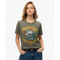 Luźna koszulka Neo Trad Tattoo. Zielone koszulki sportowe damskie Superdry, bez wzorów, z bawełny, bez ramiączek. Za 153.15 zł.