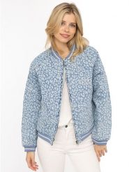 Zwillingsherz Kurtka "Leo Sparkle" w kolorze błękitnym rozmiar: XL. Niebieskie kurtki damskie Zwillingsherz, xl, z aplikacjami, z bawełny, bez kaptura. Za 259.95 zł.