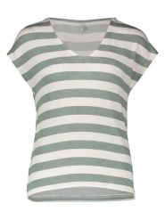 ONLY Koszulka w kolorze zielono-białym rozmiar: L. Białe bluzki damskie Only, l, bez wzorów, bez kołnierzyka, bez ramiączek. Za 60.99 zł.