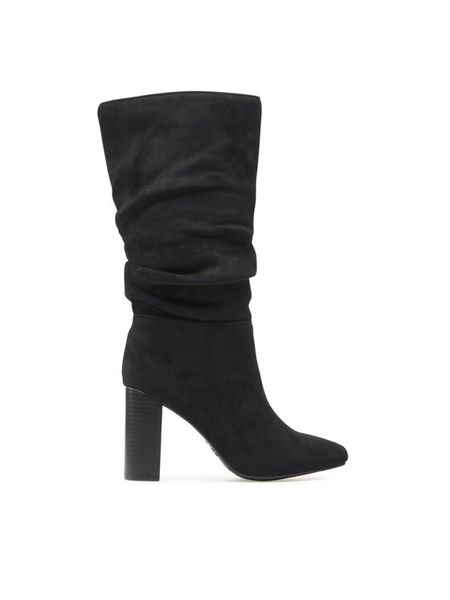 Jenny Fairy Kozaki LS5840-02 Czarny. Czarne kozaki damskie Jenny Fairy, z materiału, bez obcasa, na słupku, bez zapięcia. Za 229.99 zł.