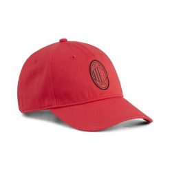Czapka z daszkiem AC Milan Essentials PUMA. Czarne czapki z daszkiem damskie Puma, na jesień, bez wzorów, z bawełny. Za 99.00 zł.