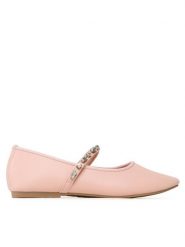 DeeZee Baleriny CS21213-08 Różowy. Czerwone baleriny dziewczęce DeeZee, bez wzorów, ze skóry, bez obcasa, bez zapięcia. Za 99.99 zł.