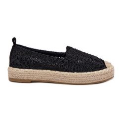 Espadryle Damskie Na Platformie Vinceza 17392 Czarne. Czarne espadryle damskie bez wzorów, z jeansu, bez obcasa, na platformie. Za 179.00 zł.
