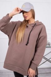 Bluza ocieplana z suwakiem na boku mocca. Bluzy damskie KESI, l, bez wzorów, z bawełny, bez kaptura. Za 250.94 zł.