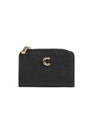 COCCINELLE Skórzane etui w kolorze czarnym na karty - 12 x 8 cm rozmiar: onesize. Czarne portfele damskie Coccinelle, bez wzorów, z materiału. Za 278.45 zł.