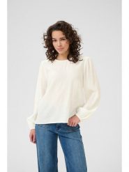 Kaffe Bluzka w kolorze kremowym rozmiar: 36. Brązowe bluzki damskie Kaffe, bez wzorów, bez kołnierzyka, bez ramiączek. Za 121.80 zł.