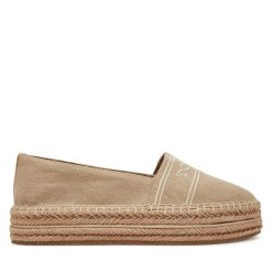 Espadryle Tommy Hilfiger. Brązowe espadryle damskie Tommy Hilfiger, bez wzorów, z denimu, bez obcasa. Za 259.99 zł.