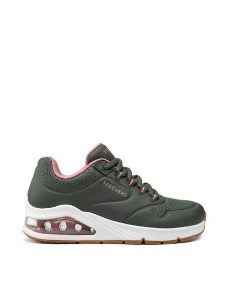 Skechers Sneakersy Uno 2 2nd Best 155542/OLV Zielony. Zielone obuwie sportowe damskie Skechers, ze skóry, bez zapięcia. Za 249.99 zł.