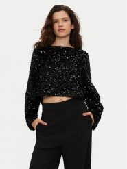 JDY Bluzka Sara 15337655 Czarny Regular Fit. Czarne bluzki damskie JDY, m, bez wzorów, z syntetyku, bez kołnierzyka, bez ramiączek. W wyprzedaży za 79.99 zł.