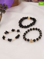 L'Atelier de Gaia Bransoletki (3 szt.) rozmiar: onesize. Czarne bransoletki damskie L'Atelier de Gaia, z mosiądzu. Za 109.95 zł.