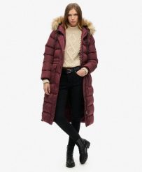 Długi płaszcz z futerka sztucznego Everest. Fioletowe płaszcze damskie Superdry, s, bez wzorów, bez kaptura. Za 808.85 zł.