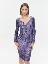 Fracomina Sukienka koktajlowa FQ23WD1003W66701 Fioletowy Slim Fit. Fioletowe sukienki damskie Fracomina, bez wzorów, z syntetyku, wizytowe, bez ramiączek. Za 1,119.00 zł.