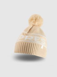 4F Czapka zimowa z dodatkiem wełny damska - beżowa S. Brązowe czapki damskie 4F, na zimę, bez wzorów, z wełny. Za 89.99 zł.