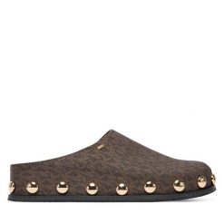 Klapki MICHAEL Michael Kors. Brązowe klapki damskie MICHAEL Michael Kors, bez wzorów, bez obcasa, bez zapięcia. Za 769.99 zł.