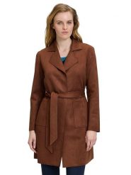 Betty Barclay Płaszcz przejściowy w kolorze brązowym rozmiar: 36. Brązowe płaszcze damskie Betty Barclay, bez wzorów, ze skóry, bez kaptura. Za 171.68 zł.