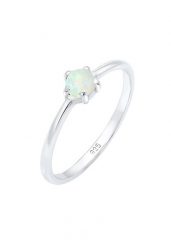 Elli Damska obrączka Basic Geo z syntetycznym opalem w srebrze próby 925 Sterling Silver Pierścionki 1 ct Damski. Szare pierścionki damskie Elli, z opalem, srebrne. Za 211.64 zł.