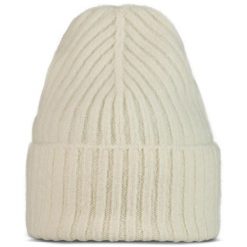 Czapka zimowa dla dorosłych z wełną merino BUFF Knitted Beanie Nilan. Białe czapki damskie Buff, na zimę, bez wzorów, z wełny. Za 199.90 zł.