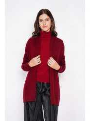 C& Jo Kardigan w kolorze bordowym rozmiar: 42. Czerwone kardigany damskie C& Jo, bez wzorów, ze splotem. Za 158.47 zł.