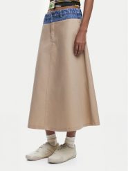 Desigual Spódnica trapezowa Barcelo 25SWFW12 Beżowy Regular Fit. Brązowe spódnice damskie Desigual, s, bez wzorów, z bawełny. Za 279.99 zł.