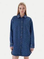 Tommy Jeans Sukienka jeansowa DW0DW22492 Niebieski Relaxed Fit. Niebieskie sukienki damskie Tommy Jeans, bez wzorów, z bawełny, bez ramiączek. Za 649.99 zł.