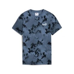 Młodzieżowa koszulka Essentials Camo z nadrukiem na całej powierzchni PUMA. Niebieskia bluzki damskie Puma, m, bez wzorów, eleganckie, bez kołnierzyka, bez ramiączek. Za 99.00 zł.