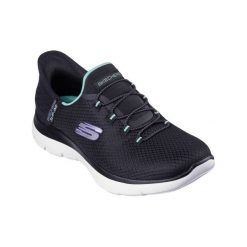 Buty do chodzenia damskie Skechers Summits Diamond Dream. Czarne obuwie sportowe casual damskie Skechers, z materiału, bez zapięcia. Za 449.00 zł.