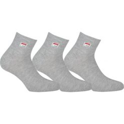Skarpetki ponad kostę unisex Fila 3 pary. Szare skarpetki damskie Fila, bez wzorów, z bawełny. Za 28.99 zł.