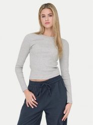 ONLY Bluzka Val 15371305 Szary Regular Fit. Szare bluzki damskie Only, m, bez wzorów, z bawełny, bez kołnierzyka, bez ramiączek. Za 79.99 zł.