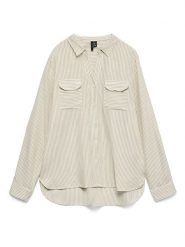 Vero Moda Bluzka w kolorze beżowo-kremowym rozmiar: XS. Brązowe bluzki damskie Vero Moda, s, bez wzorów, z wiskozy, klasyczne, bez kołnierzyka, bez ramiączek. Za 69.58 zł.