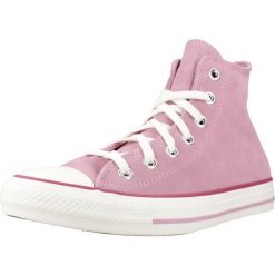 Buty CONVERSE CHUCK TAYLOR ALL STAR CONTRAST SUEDE Rose. Czerwone obuwie trekkingowe damskie Converse, z tkaniny, bez zapięcia. Za 363.50 zł.