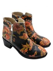 Goby Botki w kolorze czarnym ze wzorem rozmiar: 38. Czarne botki damskie Goby, z materiału, eleganckie, z okrągłym noskiem, bez obcasa, bez zapięcia. Za 347.99 zł.