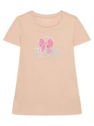Guess T-Shirt J6GI28 K6YW4 Różowy jasny Regular Fit. Czerwone koszulki i t-shirty dziewczęce Guess, z aplikacjami, z bawełny, bez kołnierzyka, bez ramiączek. Za 84.99 zł.