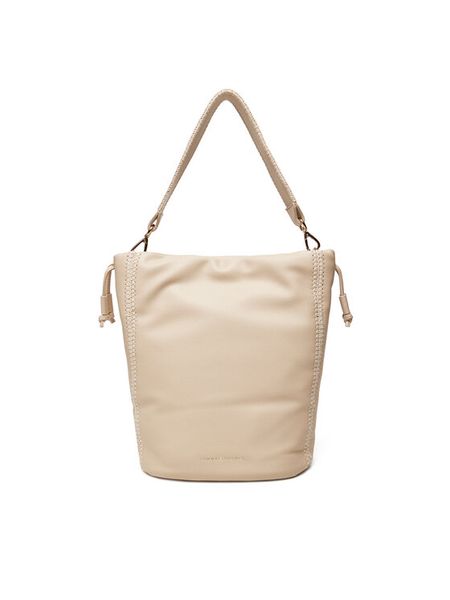 Tommy Hilfiger Torebka Th Soft Summer Bucket AW0AW17540 Beżowy. Brązowe torebki klasyczne damskie Tommy Hilfiger, ze skóry, bez dodatków. Za 369.99 zł.