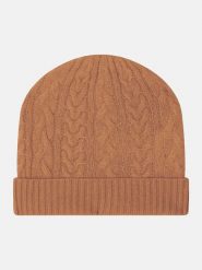 Perfect Cashmere Kaszmirowa czapka "Cleo" w kolorze jasnobrązowym rozmiar: onesize. Brązowe czapki damskie Perfect Cashmere, bez wzorów, z kaszmiru. Za 196.70 zł.