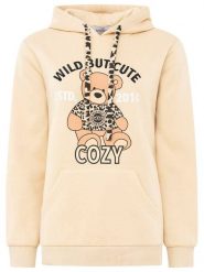 Zwillingsherz Bluza "Wild But Cute" w kolorze beżowym rozmiar: L/XL. Brązowe bluzy damskie Zwillingsherz, l, bez wzorów, z kapturem. Za 178.79 zł.