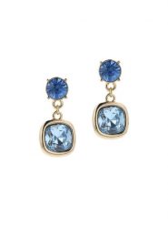 Otazu Pozłacane kolczyki-wkrętki z kryształami rozmiar: onesize. Niebieskie kolczyki damskie Otazu, z kryształem, pozłacane. Za 86.99 zł.