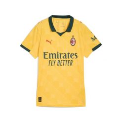 Damska trzecia koszulka AC Milan 25/26 PUMA Sunny Yellow Dark Myrtle Green. Zielone bluzki damskie Puma, m, bez wzorów, sportowe, bez kołnierzyka, bez ramiączek. Za 439.00 zł.