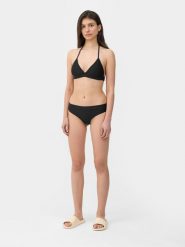 4F Dół od bikini z materiałów z recyklingu damski XL. Fioletowe bikini 4F, bez wzorów, z materiału. W wyprzedaży za 9.99 zł.