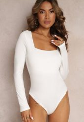 Białe Body z Kwadratowym Dekoltem i Długim Rękawem Gazzla. Białe body i gorsety Renee, bez wzorów. Za 59.99 zł.