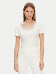 Marciano Guess T-Shirt 5RGP18 6299A Beżowy Regular Fit. Brązowe t-shirty damskie Marciano Guess, s, z aplikacjami, z wiskozy, bez kołnierzyka. Za 159.99 zł.